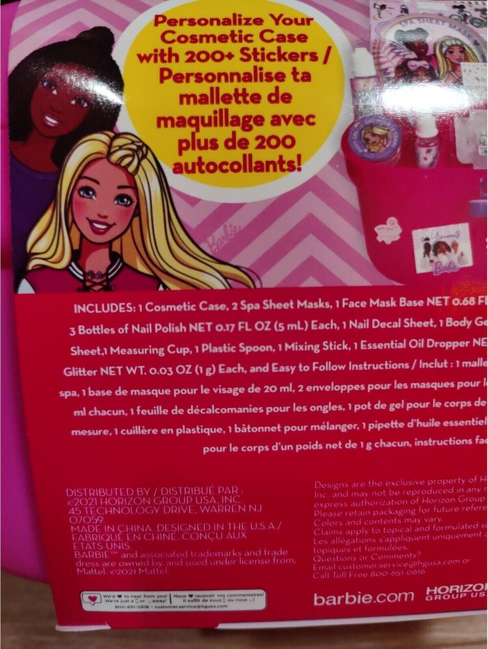 Barbie Cosmetic Case w/ Nail Polish 200+ Stickers Face Mask Body Gel Glitter Oil - Picture 5 of 7
